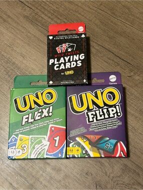 UNO Flip!, UNO Flex!, & Wild Twists Playing Cards by UNO for Family Game Night